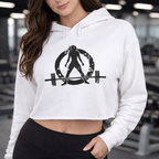 Empowered Crop Hoodie – For Strong Women Who Lift - Black Classic Logo