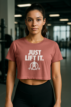 Just Lift It - Empowering Women's Flowy Cropped Tee