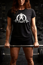 Women's Softstyle Tee - WWLW Distressed Logo - White Logo Front Plain Back