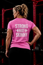Strong Not Skinny – Unisex Ultra Cotton Tee (White Distressed Logo)