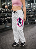 Women's Pajama Pants (AOP) - Classic White Logo