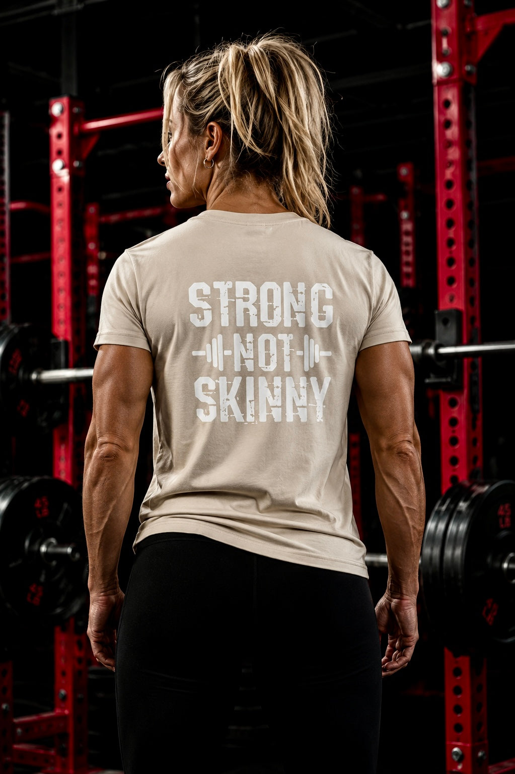 Strong Not Skinny – Unisex Ultra Cotton Tee (White Distressed Logo)