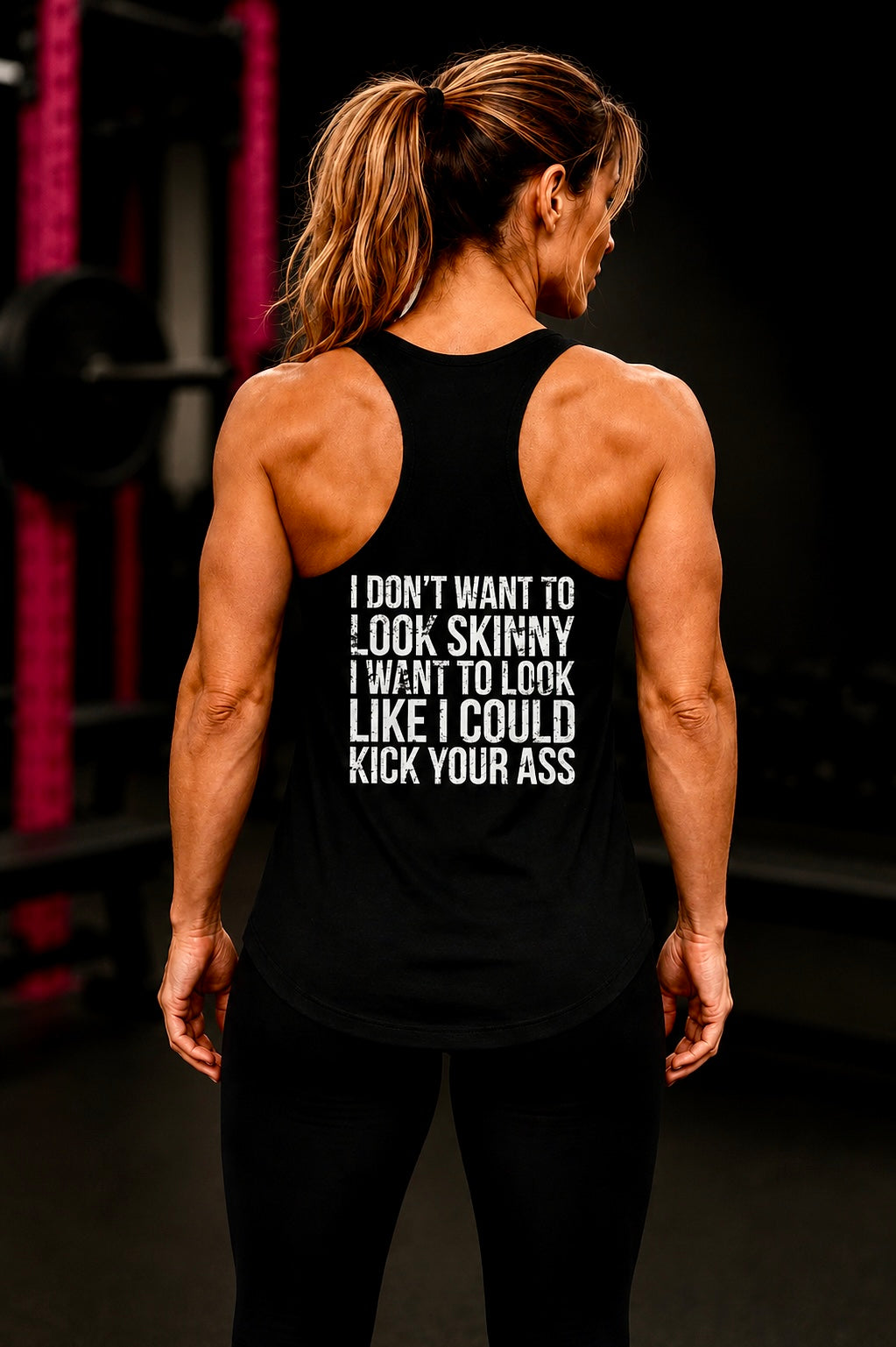 Kick Your Ass - Classic White Logo - Ideal Racerback Tank