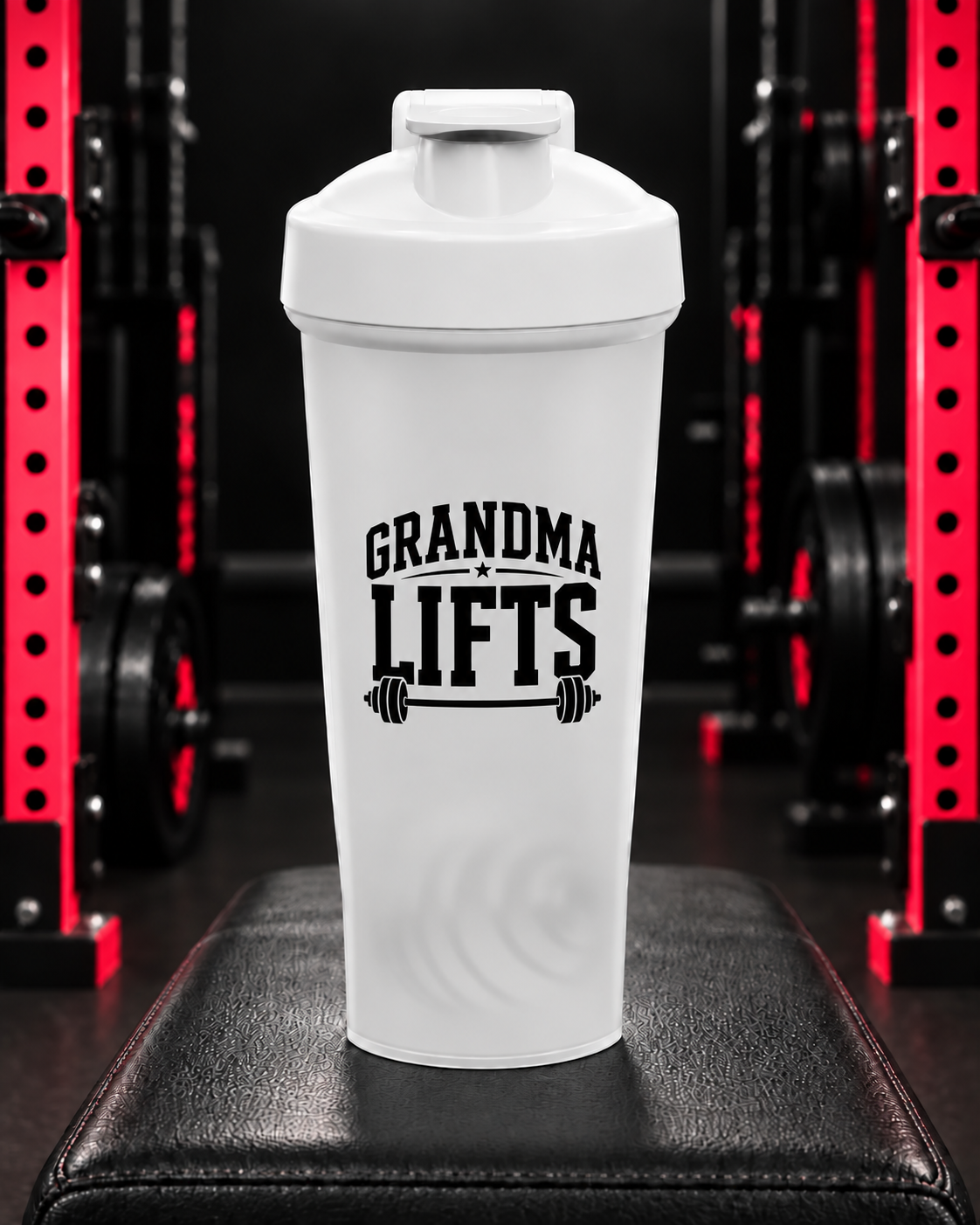Grandma Lifts 24oz Protein Shaker — Black Logo