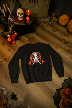 Halloween Graveyard - Unisex Heavy Blend™ Crewneck Sweatshirt - White Logo on Front