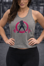 Distressed - Simple - Women's Ideal Racerback Tank - Color Inverted Logo Front - Plain Back