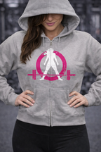 Distressed Logo – Unisex Heavy Blend™ Full Zip Hooded Sweatshirt – Color Inverted Logo