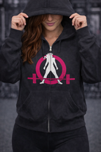 Distressed Logo – Unisex Heavy Blend™ Full Zip Hooded Sweatshirt – Color Inverted Logo