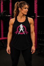 Women's Ideal Racerback Tank - Distressed  Color Distressed Logo Front & Plain Back