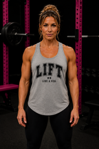 Lift Like A Girl – Women’s Racerback Tank | Black Front, Plain Back