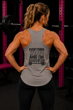 Everything Hurts & I'm Hungry - Women's Ideal Racerback Tank - Black Print Front & Back