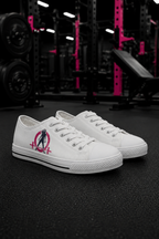 Women's Low Top Sneakers - Classic Color Distressed Logo