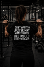 Kick Your Ass – Unisex Softstyle Tee | Distressed White Front, Plain Back