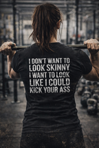 Kick Your Ass – Women’s Softstyle Tee | Distressed White Logo