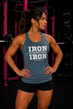 Iron Sharpens Iron – Women’s Racerback Tank | White Front, Plain Back