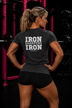 Iron Sharpens Iron - Unisex Softstyle T-Shirt - White Logo Front & Back