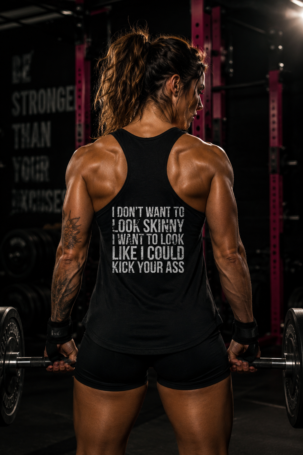 Kick Your Ass – Women’s Racerback Tank | Classic White Logo