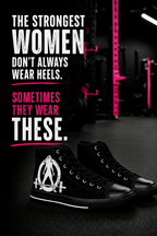 Women’s Black High-Top Sneakers (WWLW Distressed White Logo)