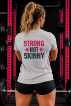 Strong Not Skinny - Women's Softstyle Tee - Distressed Color Logo Front & Back