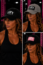 Lift Like A Girl Leather Patch Hat - White Font