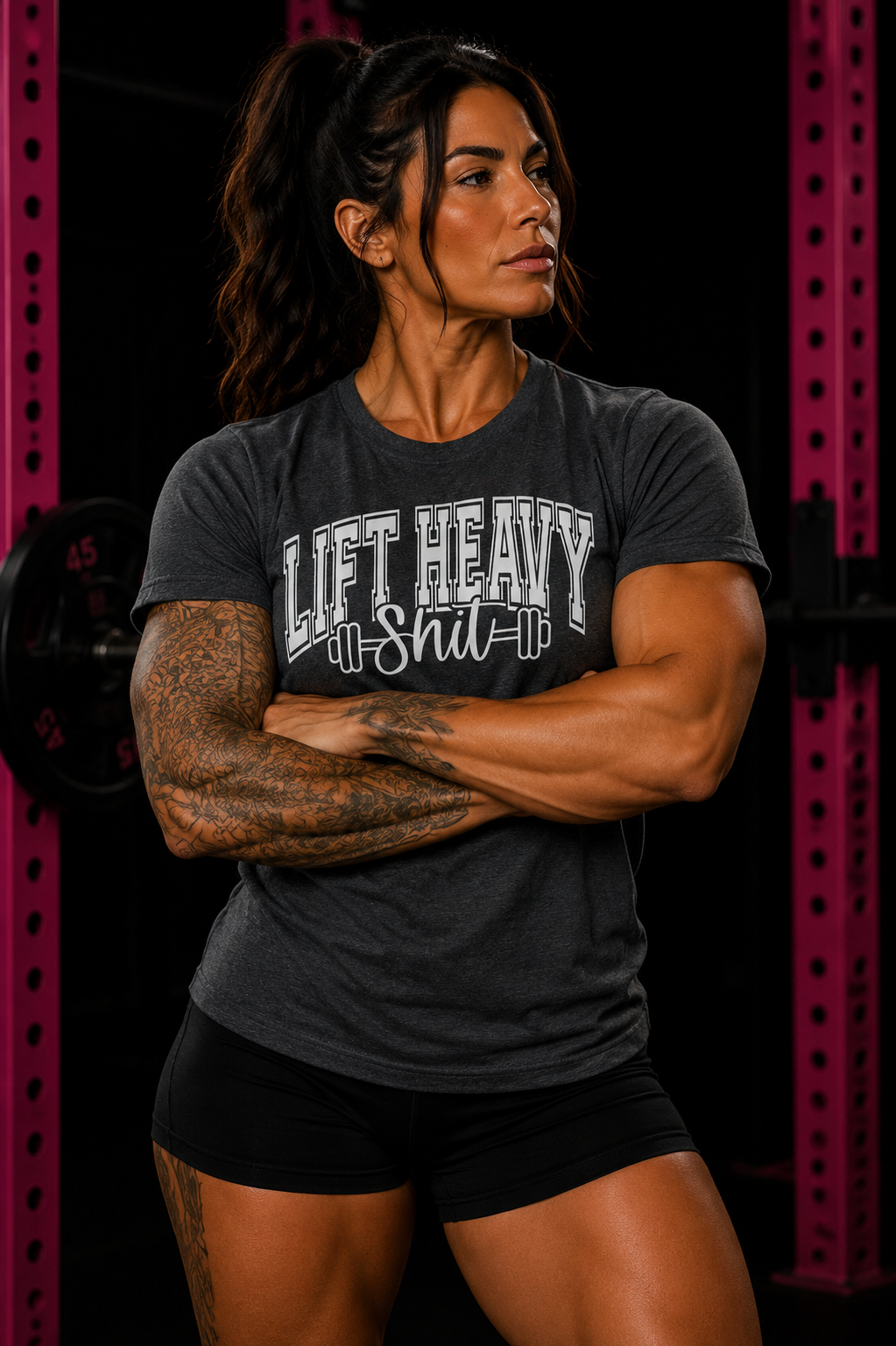 Lift Heavy Shit  - Unisex Softstyle T-Shirt - White Print on Front Plain Back
