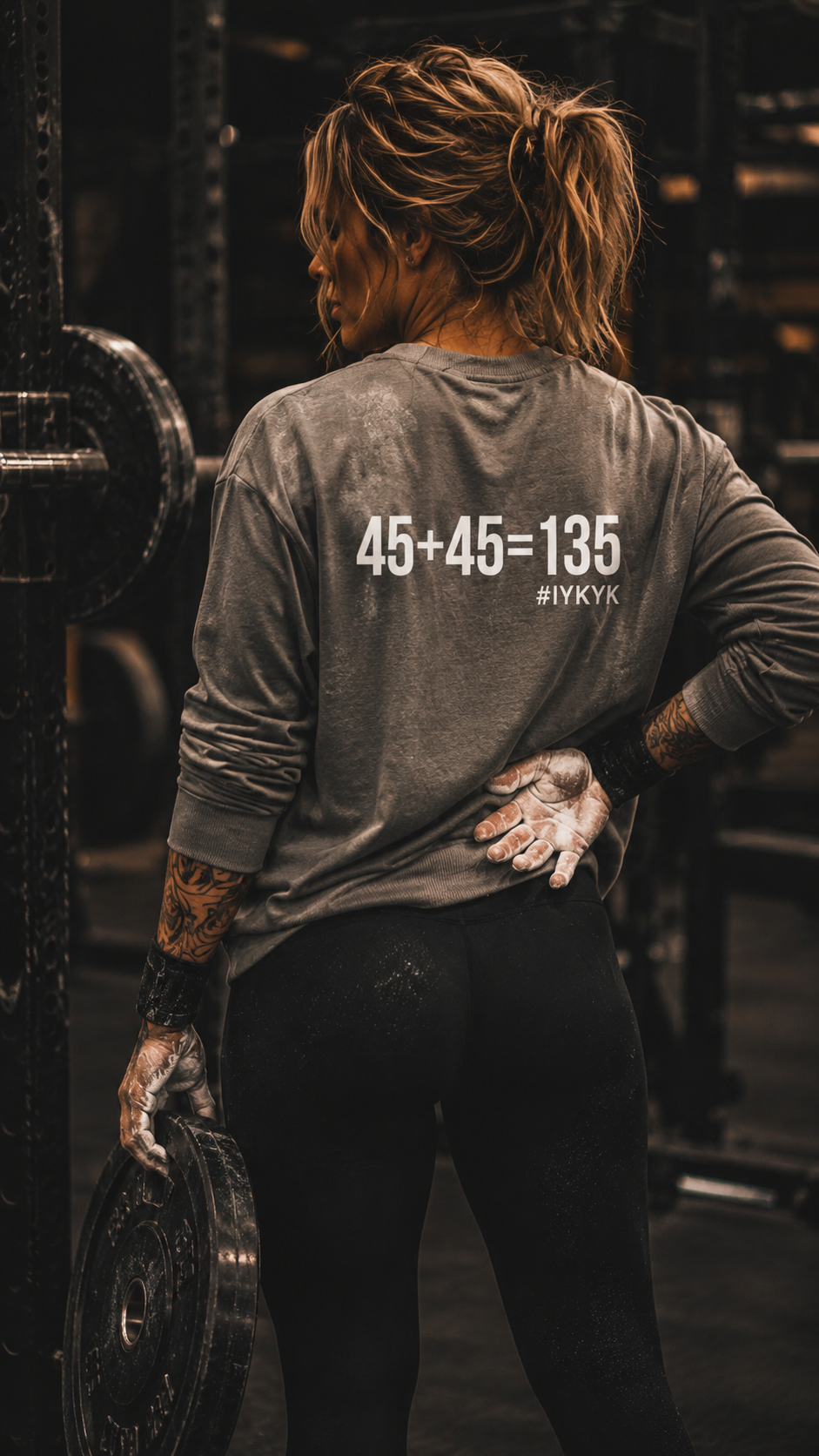 45 + 45 = 135 - Unisex Classic Long Sleeve T-Shirt - White Print on Front & Back