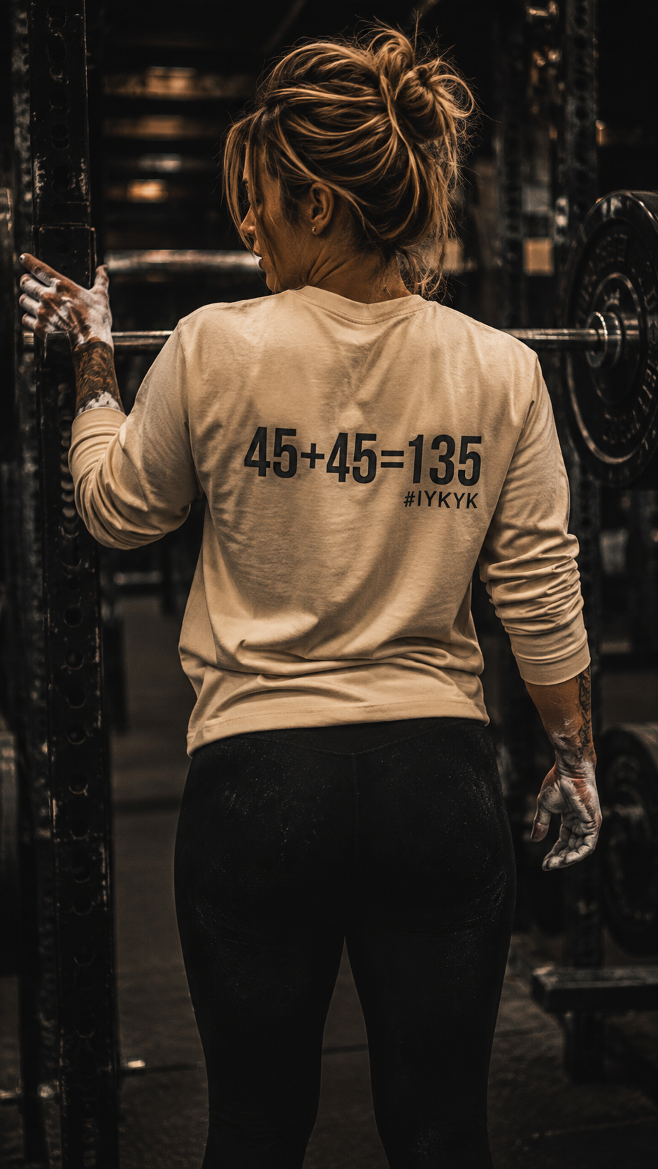 45 + 45 = 135 - Unisex Classic Long Sleeve T-Shirt - White Print on Front & Back