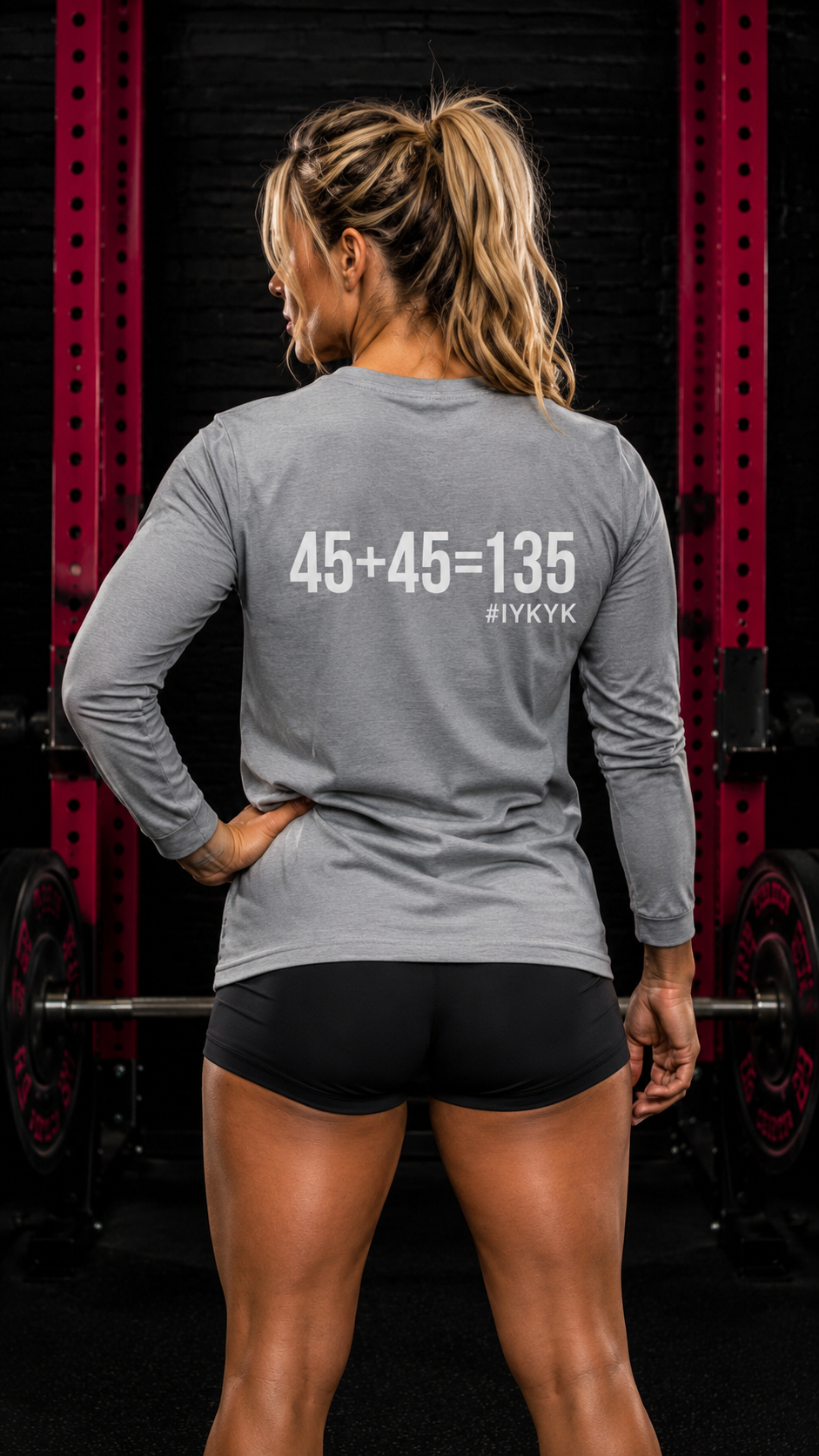 45 + 45 = 135 - Unisex Classic Long Sleeve T-Shirt - White Print on Front & Back