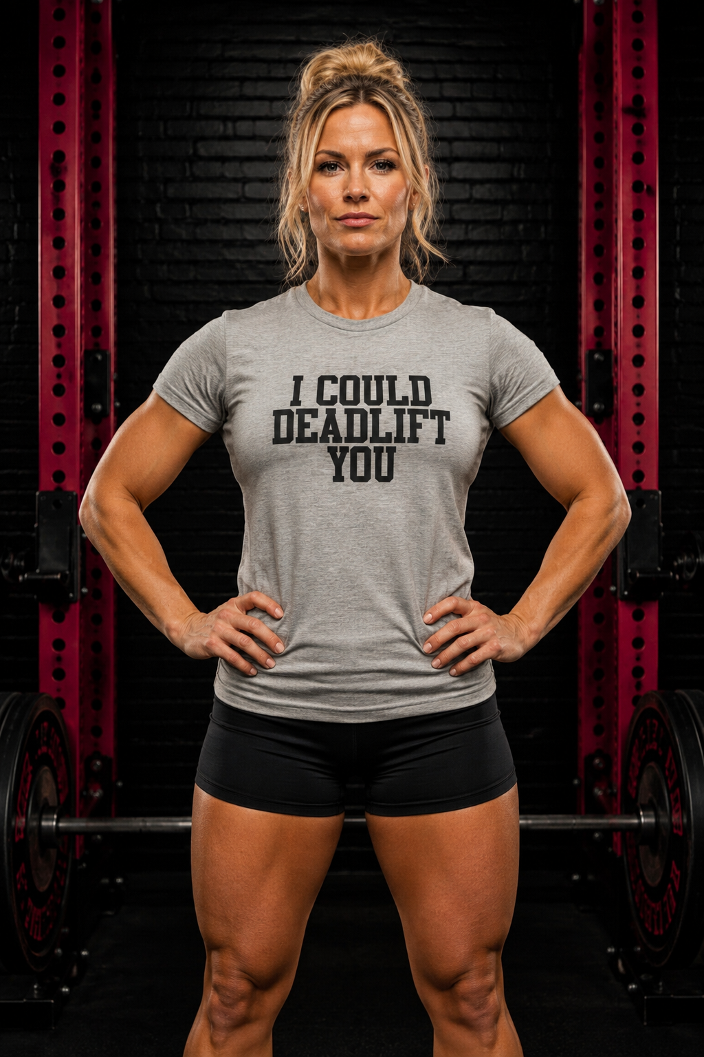 I Could Deadlift You - Women's Softstyle Tee - Plain Back - Black Logo