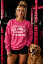 Lift Weights & Hang Out With My Dog - Unisex Heavy Blend™ Crewneck Sweatshirt - Light Logo