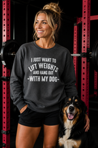 Lift Weights & Hang Out With My Dog - Unisex Heavy Blend™ Crewneck Sweatshirt - Light Logo