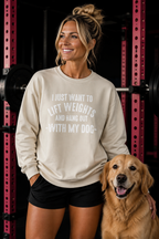Lift Weights & Hang Out With My Dog - Unisex Heavy Blend™ Crewneck Sweatshirt - Light Logo