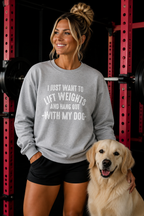 Lift Weights & Hang Out With My Dog - Unisex Heavy Blend™ Crewneck Sweatshirt - Light Logo