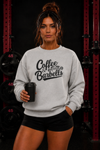 Coffee & Barbells - Unisex Ultra Cotton Long Sleeve Tee - Black Front Logo Plain Back