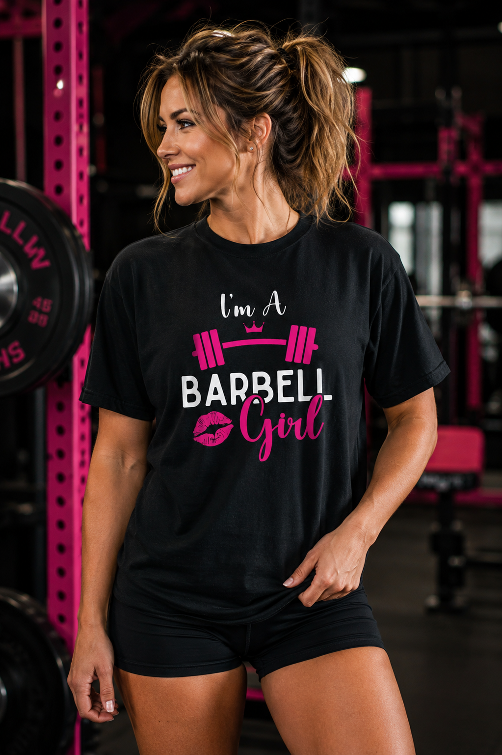 I'm A Barbell Girl Unisex Soft-Style Tee  Front Logo Plain Back