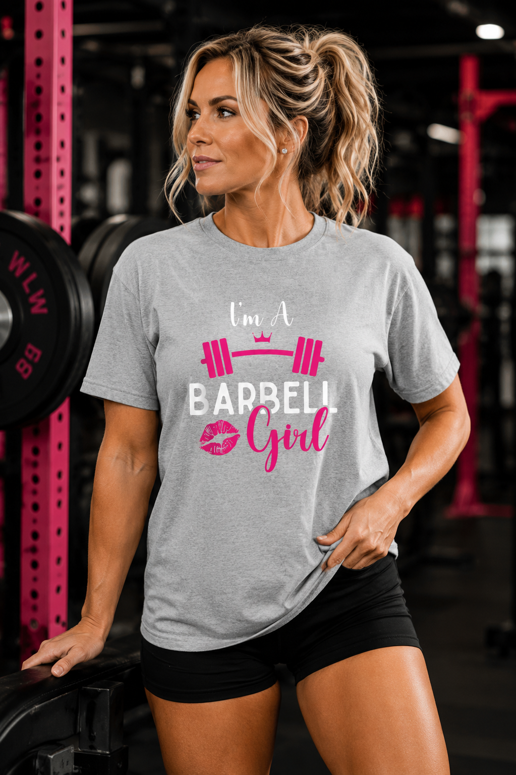 I'm A Barbell Girl Unisex Soft-Style Tee  Front Logo Plain Back