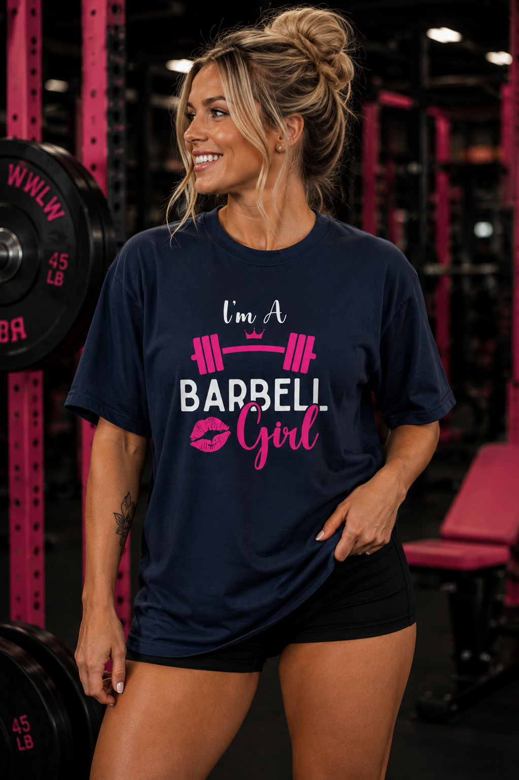 I'm A Barbell Girl Unisex Soft-Style Tee  Front Logo Plain Back