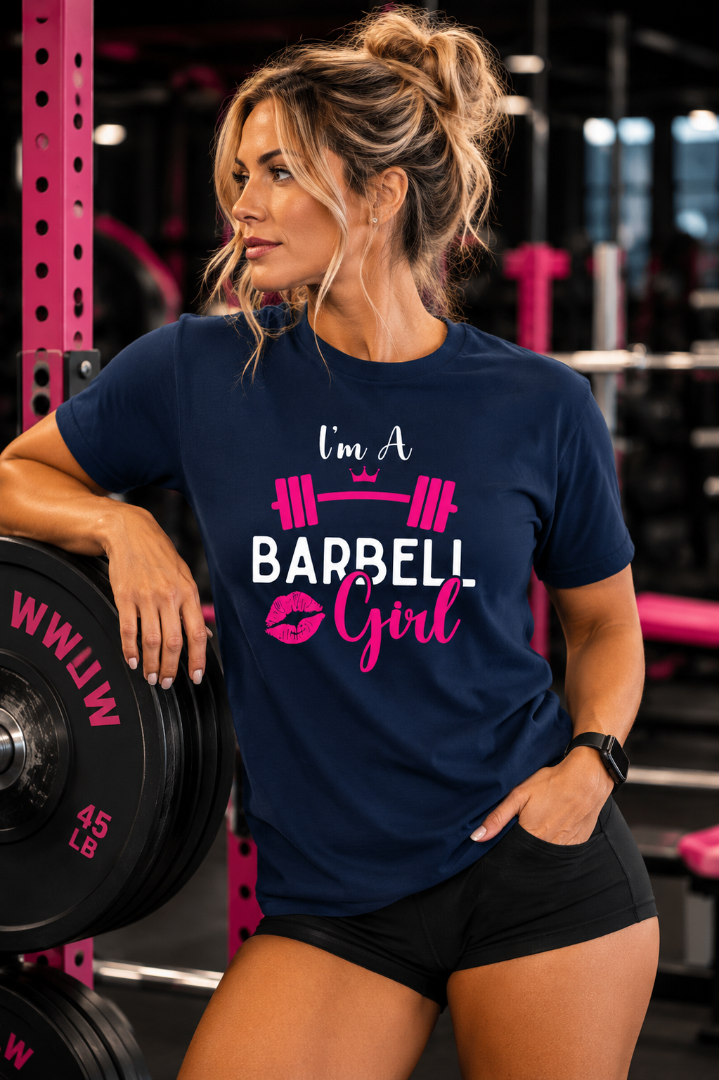 I'm A Barbell Girl Unisex Soft-Style Tee  Front Logo Plain Back