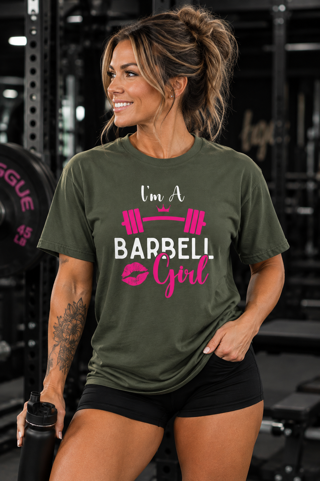 I'm A Barbell Girl Unisex Soft-Style Tee  Front Logo Plain Back