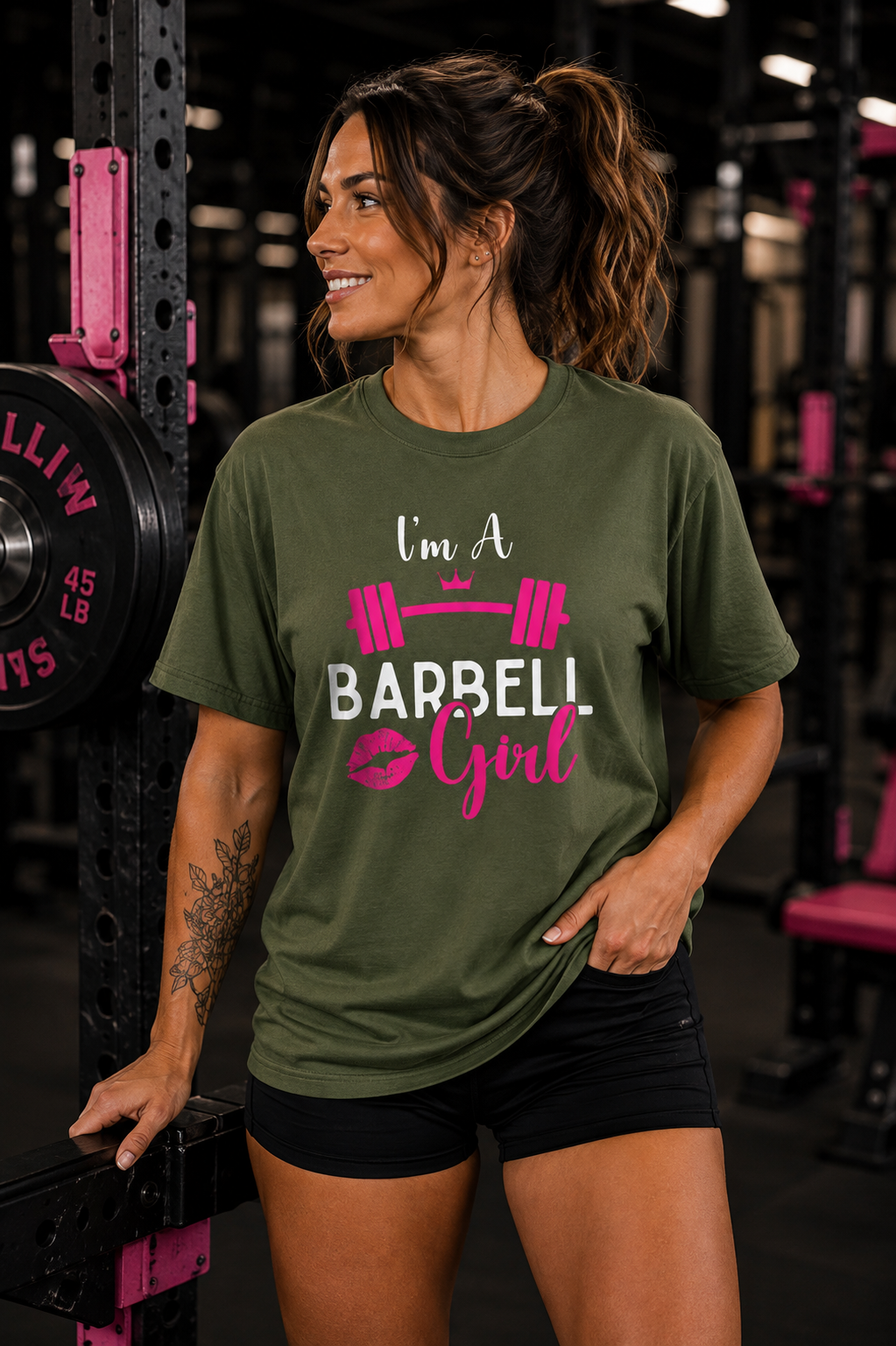 I'm A Barbell Girl Unisex Soft-Style Tee  Front Logo Plain Back