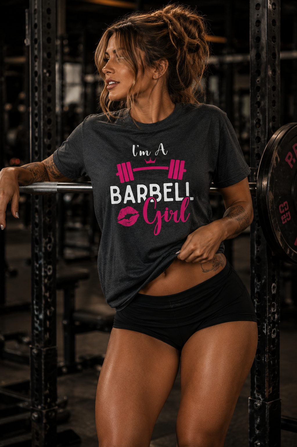 I'm A Barbell Girl Unisex Soft-Style Tee  Front Logo Plain Back