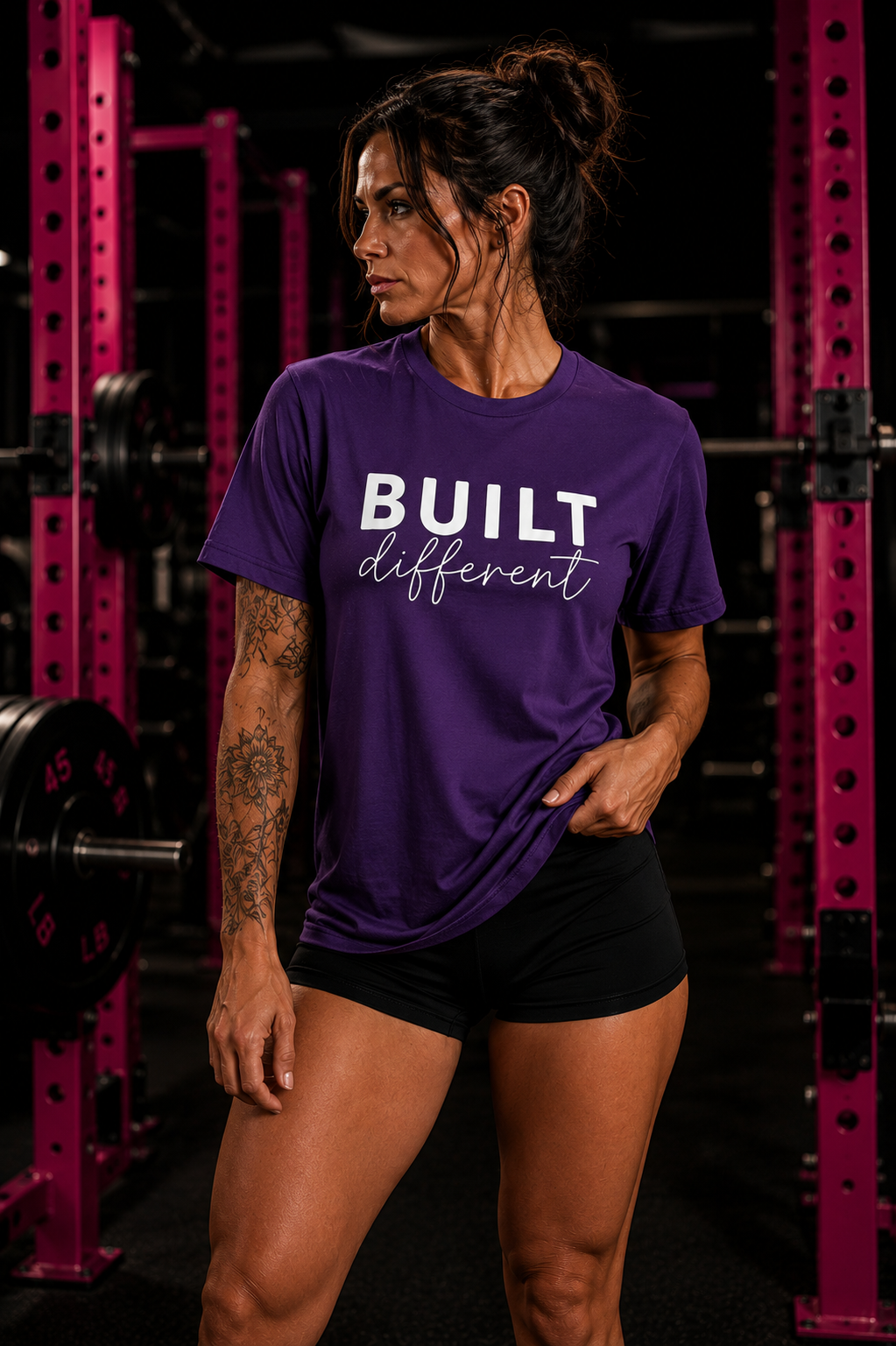 Built Different - Women's Softstyle Tee - White Logo Plain Back