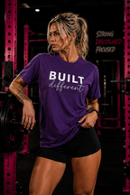 Built Different - Women's Softstyle Tee - White Logo Plain Back