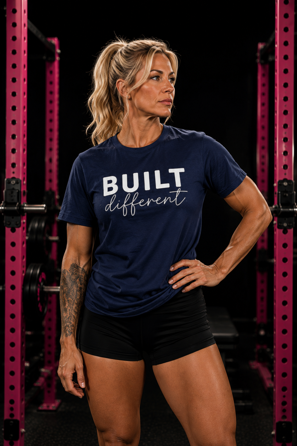 Built Different - Women's Softstyle Tee - White Logo Plain Back