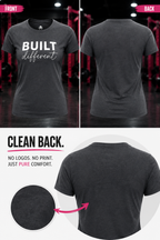 Built Different - Women's Softstyle Tee - White Logo Plain Back