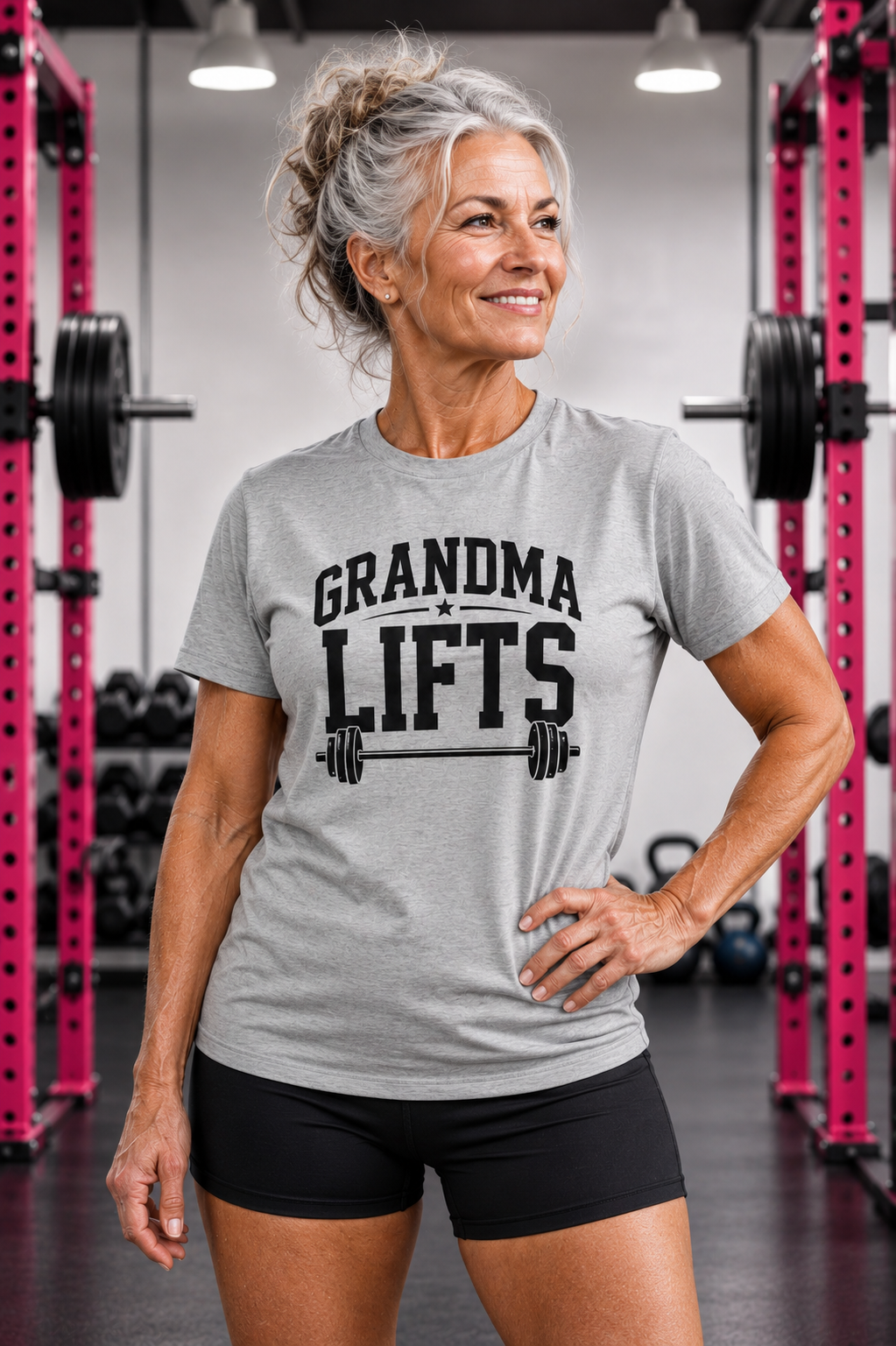 Grandma Lifts -  Unisex Softstyle T-Shirt — Front Black Logo