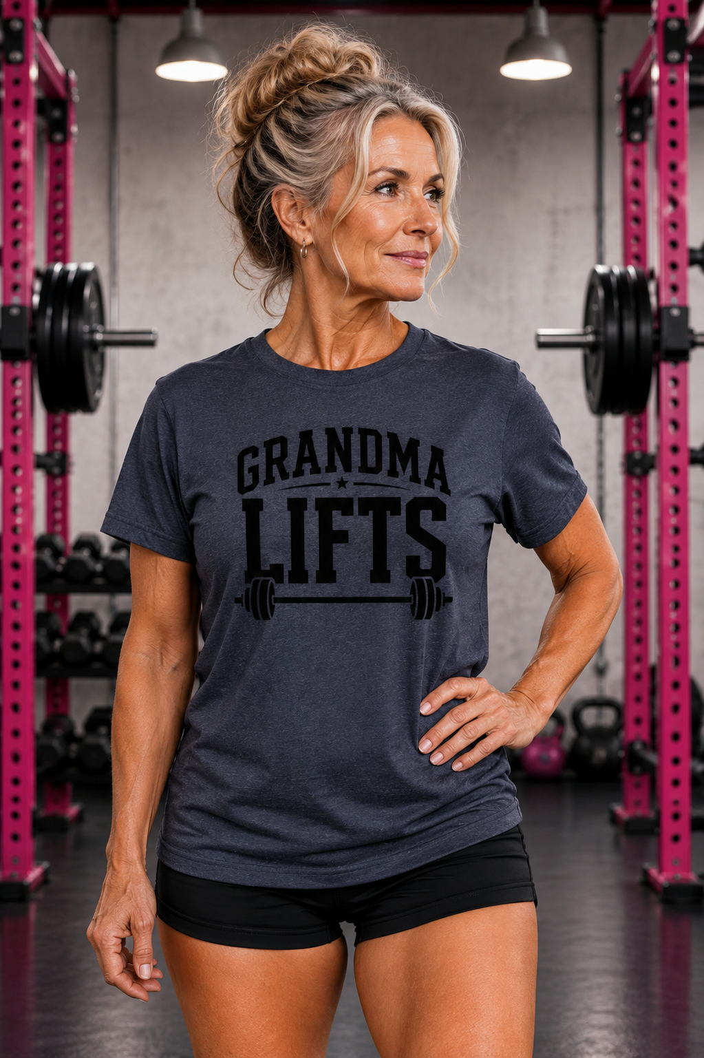 Grandma Lifts -  Unisex Softstyle T-Shirt — Front Black Logo