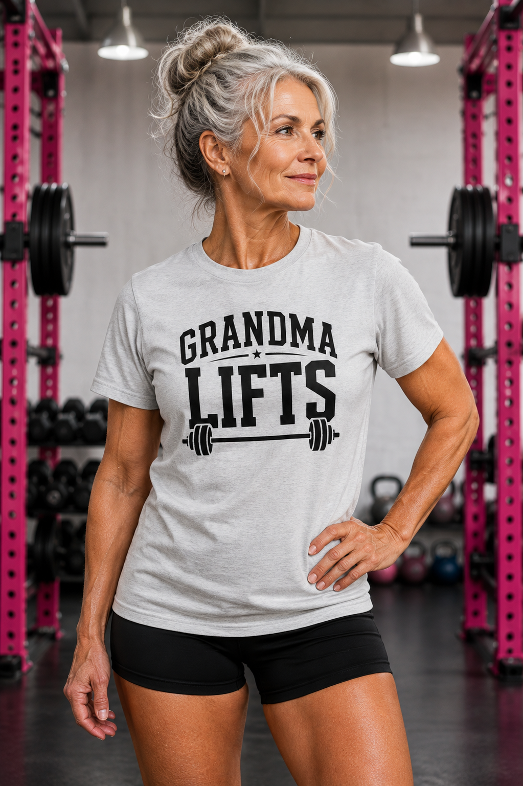 Grandma Lifts -  Unisex Softstyle T-Shirt — Front Black Logo