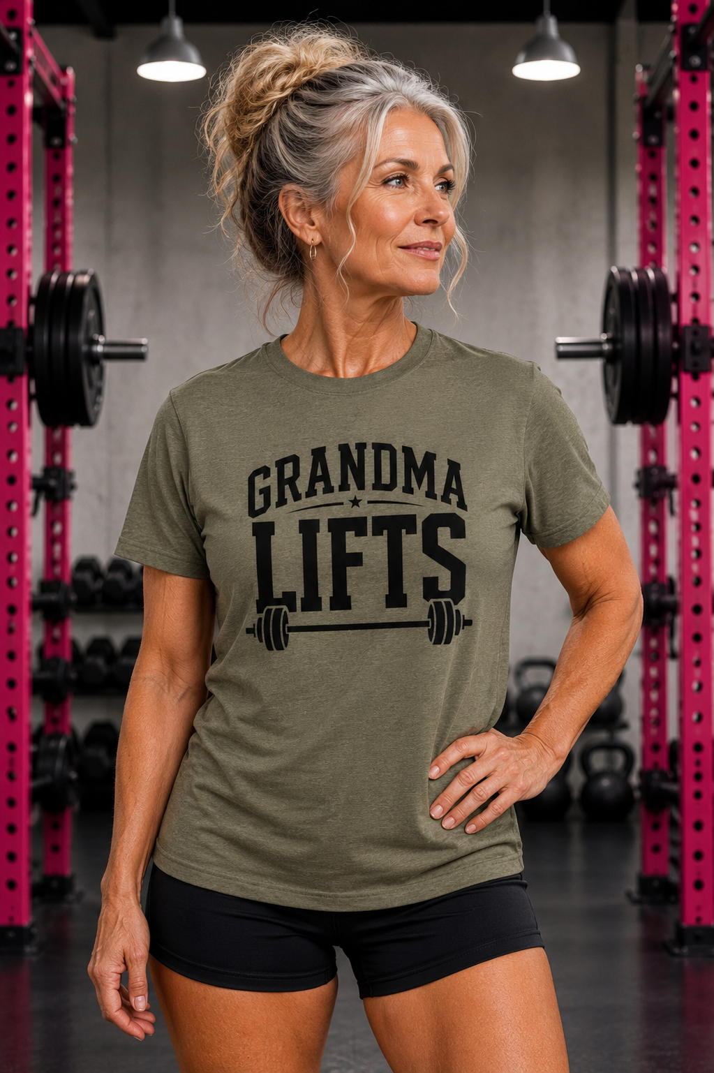 Grandma Lifts -  Unisex Softstyle T-Shirt — Front Black Logo