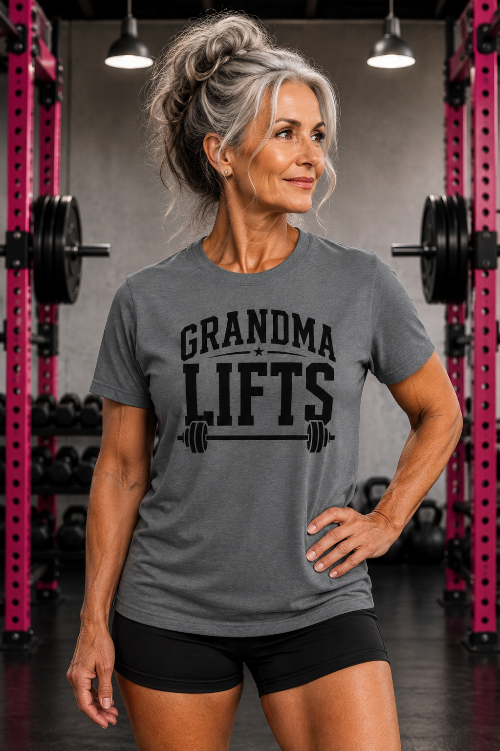 Grandma Lifts -  Unisex Softstyle T-Shirt — Front Black Logo